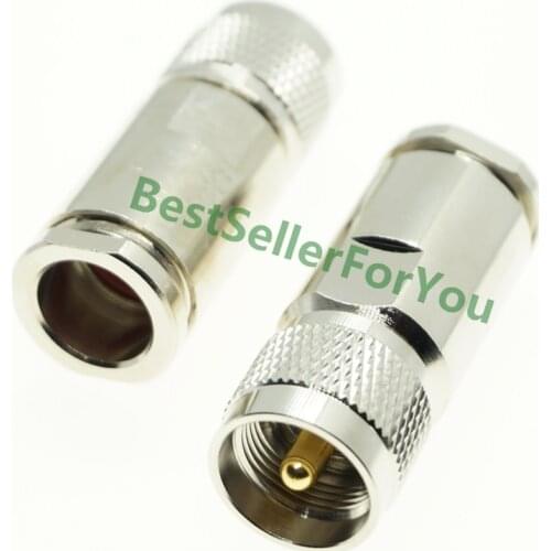 1Pcs UHF PL 259 male solder clamp Plug connector for 10D-FB LMR500 LMR-500 Coaxial cable