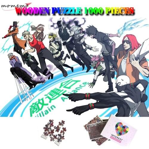 MOMEMO Puzzle 1000 Pieces for Adults My Hero Academia Enemy Team Jigsaw Puzzle Cartoon Anime Puzzle Games Toys for Kids Gifts