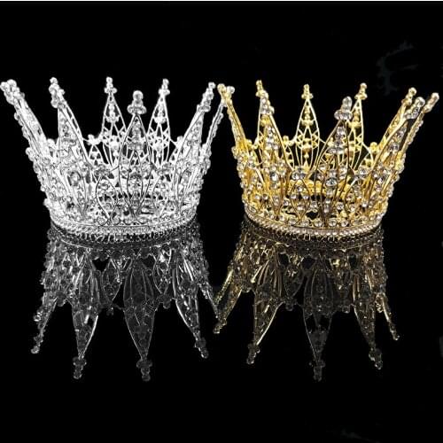 Crystal Vintage Royal Queen King Tiaras and Crowns Men/Women Pageant Prom Diadem Hair Ornaments Wedding Hair Jewelry Accessorie