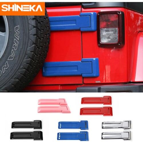 SHINEKA New Arrival Car Rear Door Spare Tire Tailgate Hinge Cover Trims Exterior Accessories for Jeep Wrangler JK 2007-2017