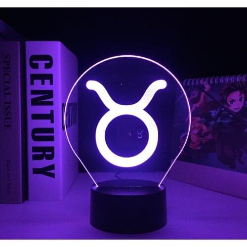 Twelve Constellation Child Night Light LED Color Changing Touch Sensor Nightlight for Birthday Gift Lamp Home Decor Light