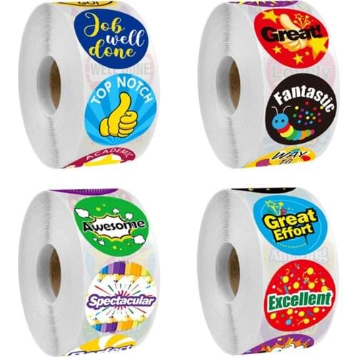 50-500pcs Teacher Reward Sticker Motivational Phrases Stickers for School Student Kids Classic Toys Cute Encouragement Sticker