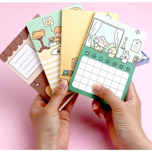 10Pack wholesale Memo Pad Student cartoon note book Scrapbook Leaving messages 3size Blue green 90*60MM