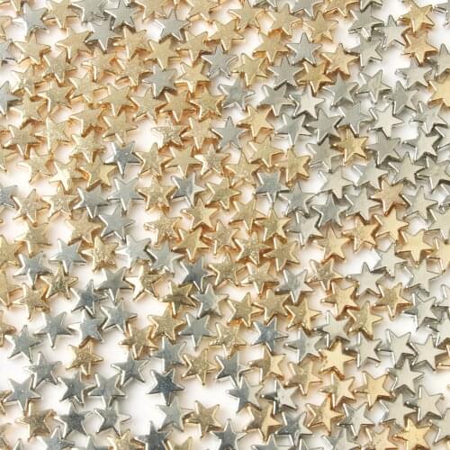 100pcs/lot Gold Silver Color plastic Plated Star CCB Spacer Beads End Caps Beads DIY Jewelry Making Findings Charm Beads