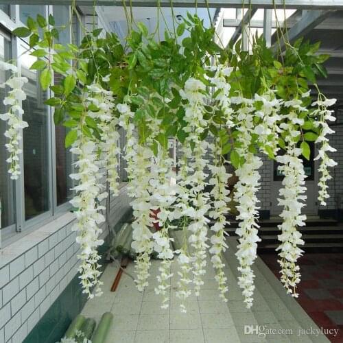 110 Long Artificial Silk Decorative Flowers Garland Simulation Fake Hanging Flower Ratten For Wedding Party Decorations Supplies