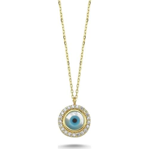 14k Gold Evil Eye Necklace