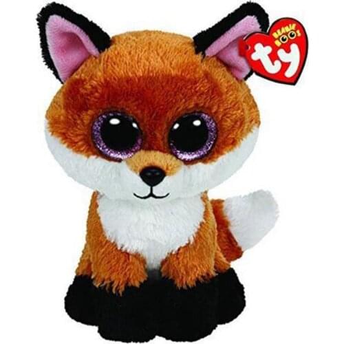15cm Ty Big Eyes Plush Animal Doll Slick Fox Soft Stuffed Toys Cute Doll Children Birthday Boy Girl Toy Christmas Gift