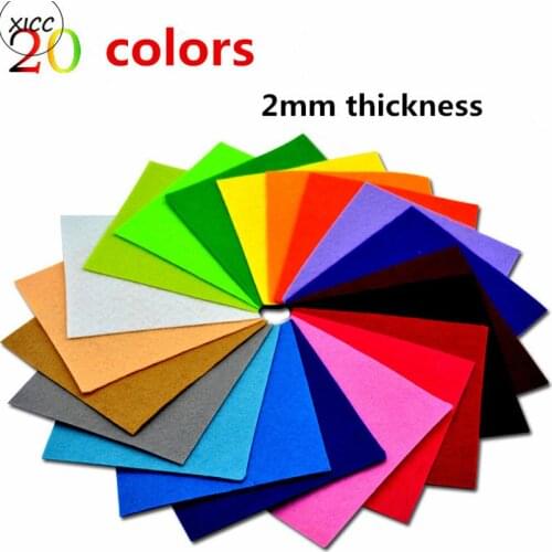 2mm 30x30/30x20/15x15cm Thickness 20pcs Non Woven Fabric Polyester Felt Wool Wedding Decoration Sewing Dolls Crafts Mixed Color