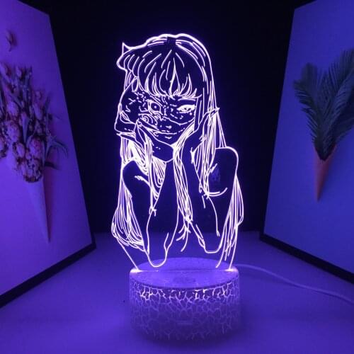 3D LED Ngiht Lamp Mystery Girl Anime Figure 7 Color Changes With Remote Control for Couple Childrens Festival Birthday Gifts