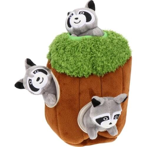 4Pcs Interactive Dog Squeaky Plush Hide and Seek Activity Game Toys for Dogs