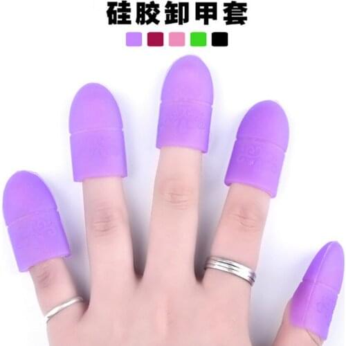 200sets 5Pcs/set Nail Art Off Polish Remove Rubber Finger Cap Reusable Gel Easy Cleaning Removal Wrap Tool Kit DHL