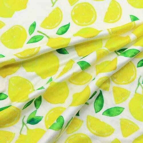 50*145cm Fruits Double Brushed Poly Knit Stretch Cotton Sewing Quilting Fabrics Needlework Material DIY Handmade Cloth,1Yc18894