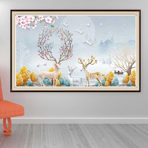 5D Diamond Painting Landscape Spring Cross Stitch Kit Diamond Mosaic Picture of Rhinestones Full Square Round Drill Home Decor