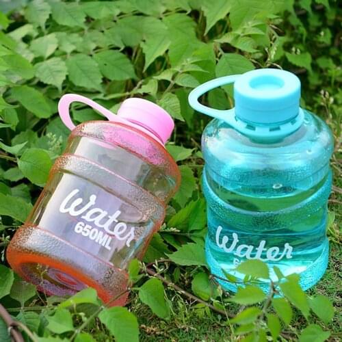 650ml Bucket Cup Plastic Water Cup Outdoor Sport Cold Juice Water Bottles GYM Drinkware With Portable Rope Sports Cup