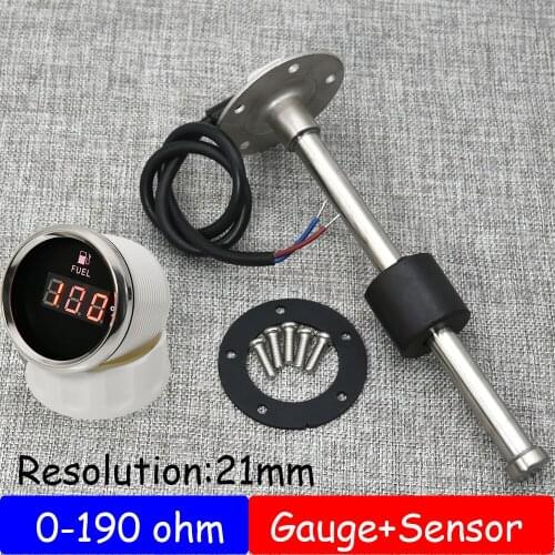 21MM Resolution Fuel Level Sensor Oil Fuel Gauge Boat Motorcycle Car Fuel Sending Unit 0~190 ohm with 150 200 225 250 300 600mm