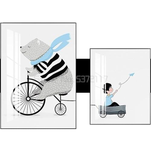 Childrens room decoration painting room cartoon bedroom bedside painting background household combination hanging painting