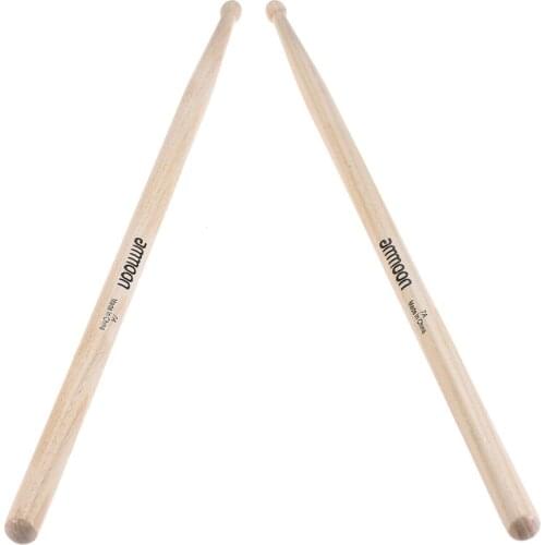 Ammoon Standard 7A Wooden Drumsticks Drum Sticks Fraxinus Mandshurica Wood Drum Set Accessories
