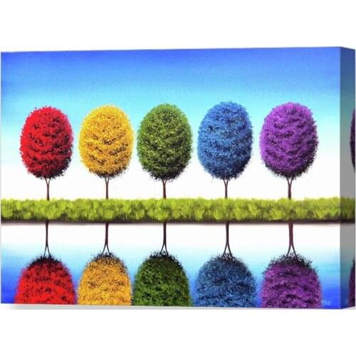 DIY Painting By Numbers Color Tree Frame Oil Coloring By Numbers Wall Art Canvas Picture Hand Painted Home Decoration Gift