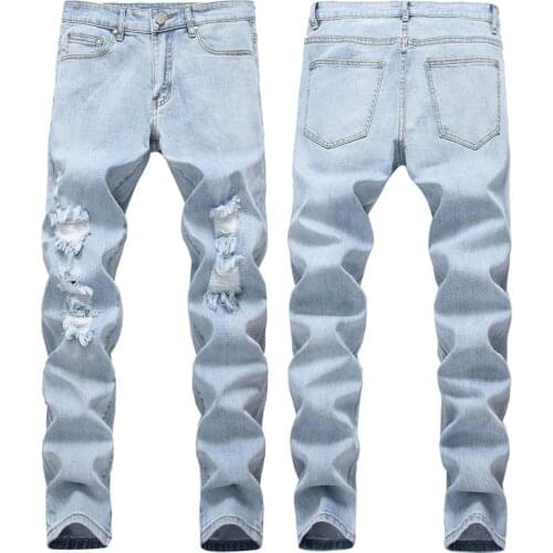 Hip Hop Jeans Skinny Spijkerbroeken Heren Hole Jeans Noir Homme Men Clothing Small Straight Jeans Mens Ripped Jeans For Men