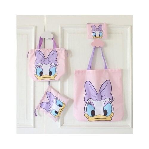 Disney Donald Duck Girl Anime Figures Cartoon Product Cosplay Accessories Storage Shopping Bag Unisex Gifts