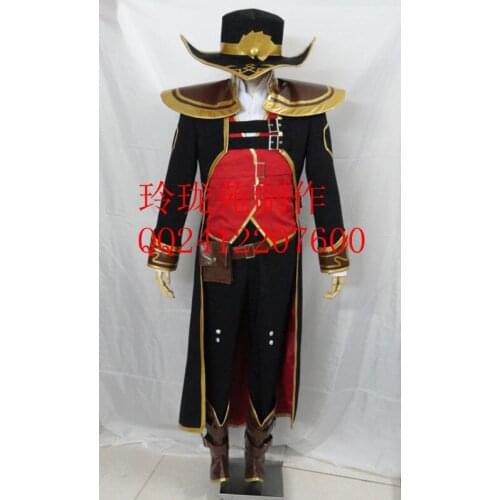 2017 Hot Game LOL Twisted Fate the Card Master Cosplay Costume Halloween Costumes Handmade Custom Made in Any Size