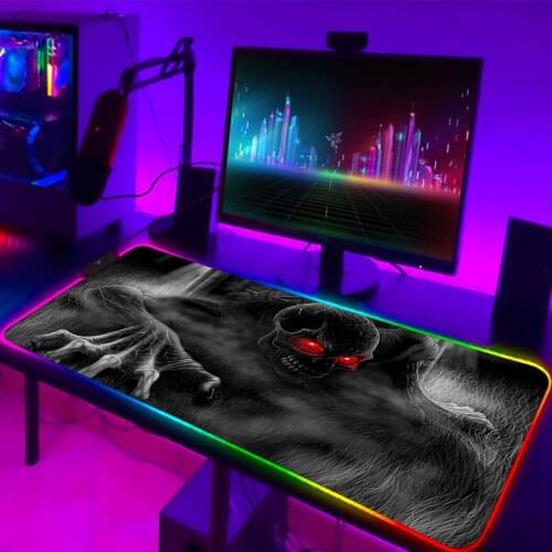 Dark Horror Skull Mouse Pad Ergonomic RGB Large PC Computer Desk Mat Table Laptop Keyboard Rubber Non-slip Gamer CS GO Mousepad