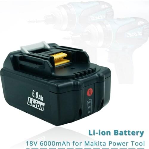 18V 6000mAh Power Tool Li-ion Replacement Battery for Makita 18V Drill 194309-1 BL1815 BL1830 BL1840 BL1850 LXT400 LED Lamp
