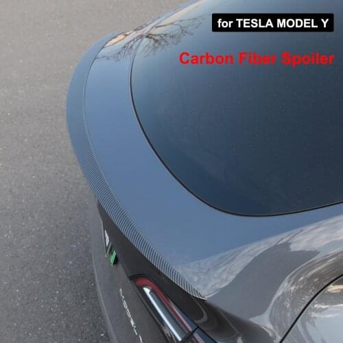 MODELY New Car Trunk Wing Spoilers For Tesla Model Y Spoiler 2021 Accessories Spoiler Real Carbon Fiber Accessory Matte Glossy