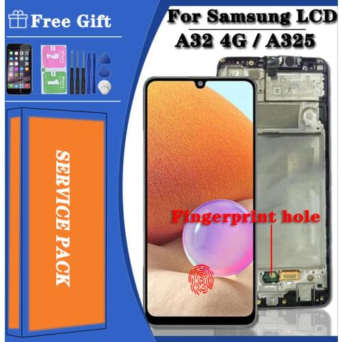 Original LCD For Samsung Galaxy A32 4G A325 LCD Display Frame Touch Digitizer Screen For Samsung A32 SM-A325F LCD Replacement