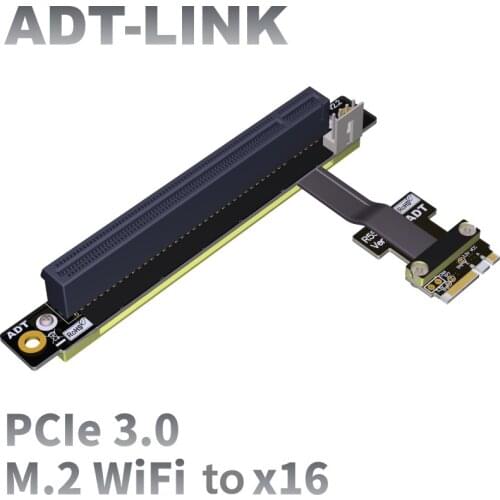 M.2 WiFi A.E key converter to PCI-E 3.0 x16 pcie 16x to wifi akey computer motherboard expansion cable Flexible Flat Cable