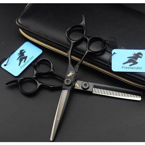 New 6 Inch Salon Professional Barber Hair Cutting Thinning Scissors Hair Scissors Shears Hairdressing Black big handle