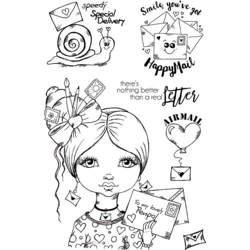 Girl Clear Stamp Or stamp for DIY Scrapbooking/Card Making/Kids Fun Decoration Supplies A610