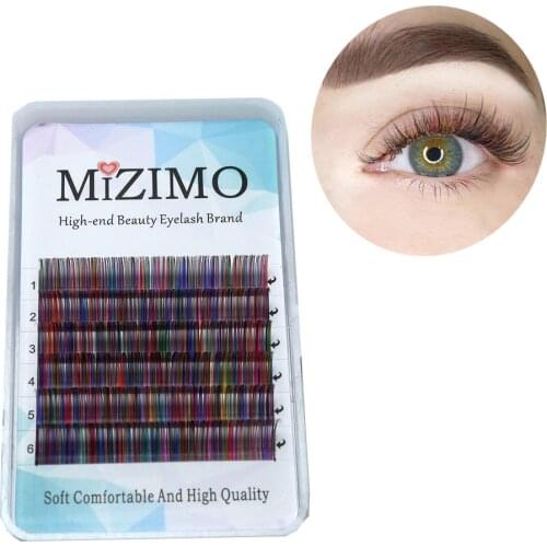MIZIMO Free shipping New Color grafting eyelash 0.07/0.1mm C/D 8-17mm Green Artificial Mink Hair Character Eyelash Extension