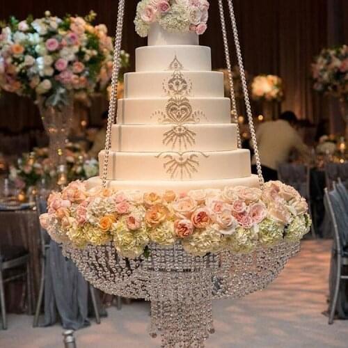 Wedding hanging cake stand fantasy weddings and decor wedding cake chandeliers
