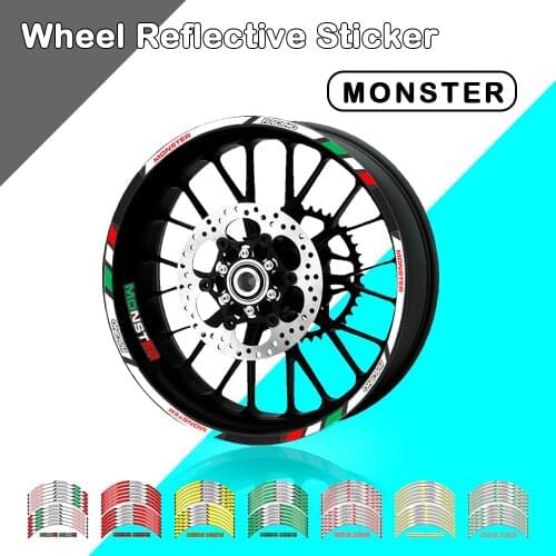 FOR DUCATI Monster 821 821 1100 1200 Motorcycle Decorative Stripe Sticker Front Rear Wheel Reflective Decal Accessories