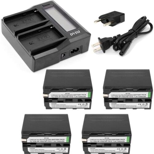 Ultra Fast 3X faster Dual Charger with 4pcs NP-F970 F970 NP-F960 Battery for Sony F975 F970 F960 F950MC1500C 190P 198P