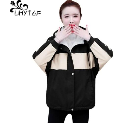 UHYTGF Winter jacket female plus velvet thick warm autumn coat parka women hooded casual plus size jacket short outerwear 1120