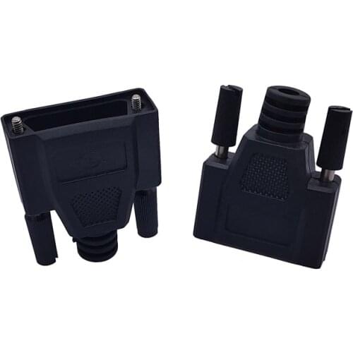 1PCS DB9 / DB15 / DB25 black shell male and female serial port plug one time injection molding shell