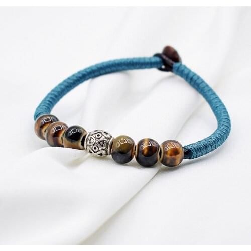 1PC Retro National Storm Simia Small Fresh Literary And Artistic Ornaments Ceramic Woven Student Bracelet