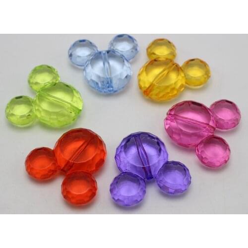 10 Colour Transparent Acrylic Mouse Beads Pendants