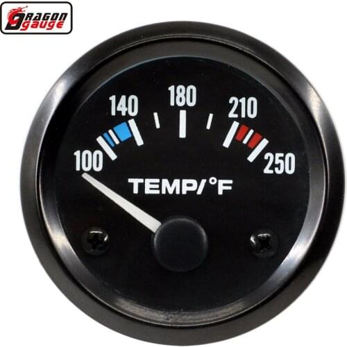 Dragon 2 Inch Auto Pointer White Light Water Temp Gauge Fahrenheit Scale Modified Temperature Meter For Car Free Shipping