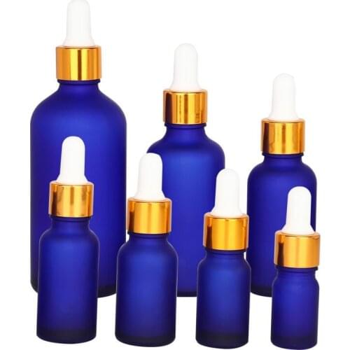 360pcs 5ml 10ml 15ml 20ml 30ml 50ml 100ml Frosted Blue Glass Essential Oil Dropper Bottle e Liquid Reagent Pipette Bottle