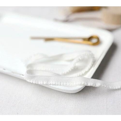 5 Meters Width 0.9cm Exquisite White Elastic Lace Trim Ribbon For Sewing Crafts DIY Underwear Lingerie Decoration Accessories