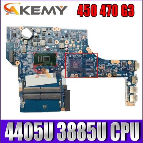 Akemy Pentium Processor 4405U 3885U For HP ProBook 450 470 G3 Motherboard Model:X63C DAX63CMB6D1 Mainboard 100% TESTED