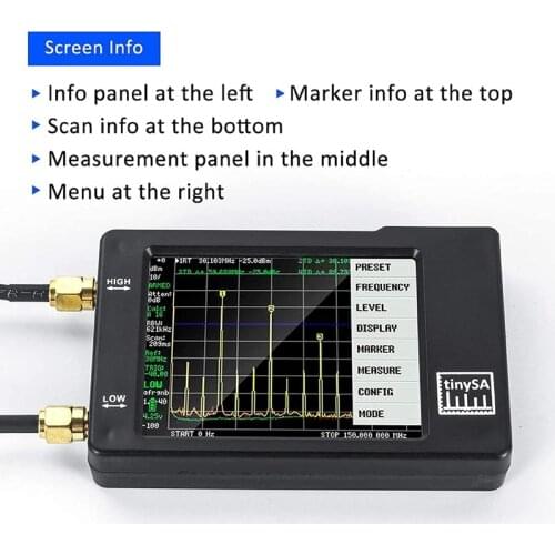 TinySA Spectrum Analyzer- SMA Male to UHF Female Cables & 30Db Attenuator MF HF VHF UHF Input for 0.1MHZ-960MHz