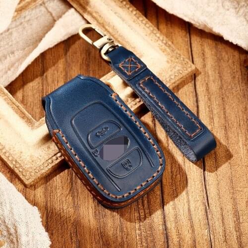 Genuine Leather Car Key Case Cover For Subaru Legacy XV Forester Outback Subaru BRZ Key Cover Keyless