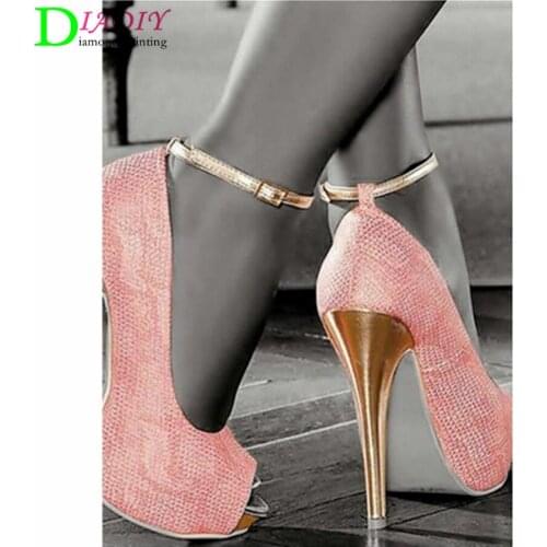 DIY 3D Diamond Painting Cross Stitch Ballet foot Pattern Rhinestones Elegant High-heeled Full Diamond Embroidery Kits
