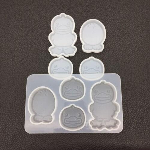 DIY Crystal Epoxy Mirror Mouth Duck Mold Aromatherapy Gypsum Diffuse Stone Decoration Air Outlet Clip