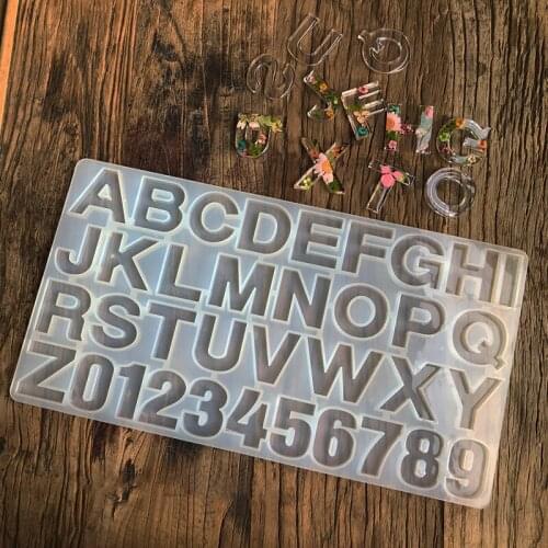 DIY Silicone Alphanumeric Mold Clay Concrete Plaster Crystal Design Letters 3D Birthday Cake Chocolate Decor