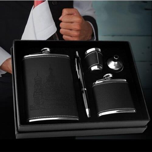 High Quality 9 oz Stainless Steel Hip Flask Set With Funnel Cups Whiskey Wine Alcohol Flagon Bottle Drinkware For Gifts